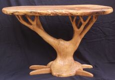 2: Ash Tree-Table with dividing trunk. 