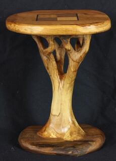 Small Oak Tree-Table with Marketry Top