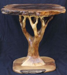 Walnut Tree-Table with burr walnut top 2